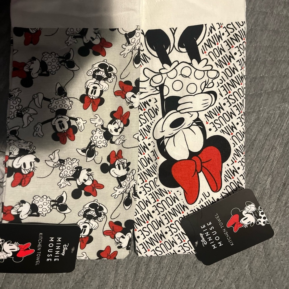 Disney Minnie Mouse Kitchen Towels - Red, Black, White